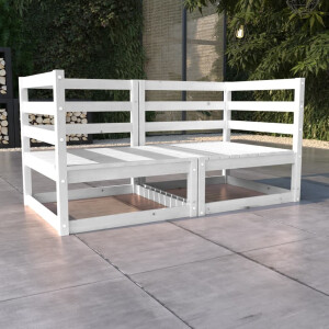vidaXL Tuinbank 2-zits massief grenenhout wit