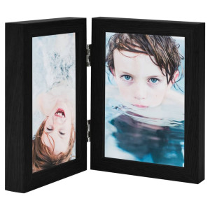 vidaXL Fotolijst tweeluik 2x(10x15 cm) zwart