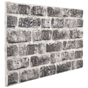 vidaXL Wandpanelen 10 pcs Donkergrijs en Wit 100 x 50 cm EPS-schuim