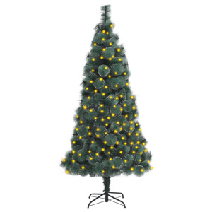 vidaXL Kunstkerstboom met verlichting 150 cm PVC en PE groen