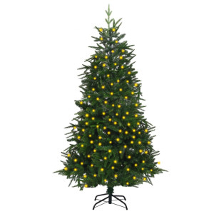 vidaXL Kunstkerstboom met verlichting 180 cm PVC en PE groen