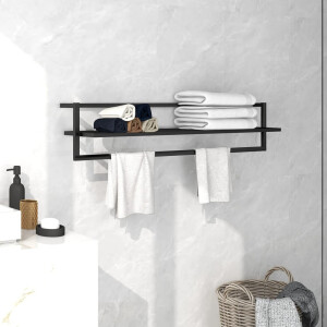 vidaXL Handdoekenrek 95x25x22 cm ijzer zwart