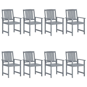 vidaXL Tuinstoelen 8 st massief acaciahout grijs