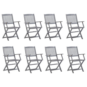 vidaXL Tuinstoelen 8 st inklapbaar massief acaciahout
