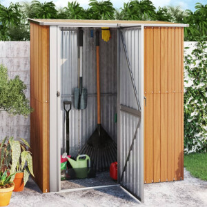 vidaXL Tuinhuis 180,5x97x209,5 cm gegalvaniseerd staal houtlook
