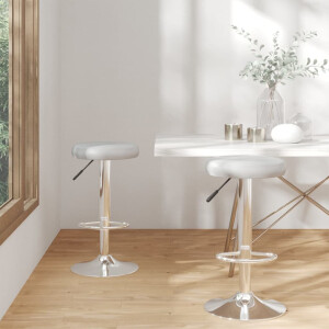 vidaXL Barkrukken 2 st kunstleer grijs