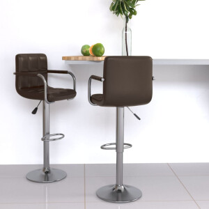 vidaXL Barstoelen 2 st kunstleer bruin