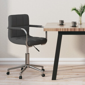 vidaXL Kantoorstoel draaibaar stof donkergrijs