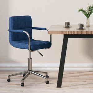 vidaXL Kantoorstoel draaibaar stof blauw