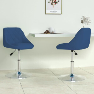 vidaXL Eetkamerstoelen draaibaar 2 st fluweel blauw