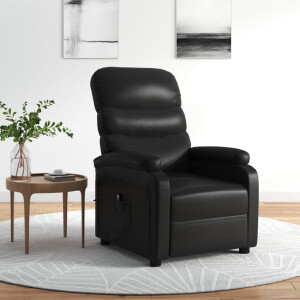 vidaXL Fauteuil elektrisch verstelbaar kunstleer zwart