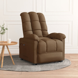 vidaXL Fauteuil verstelbaar elektrisch stof bruin