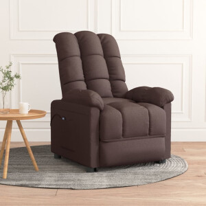 vidaXL Fauteuil verstelbaar elektrisch stof donkerbruin