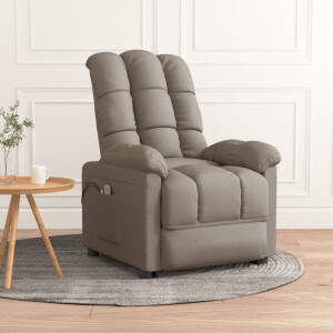 vidaXL Massagestoel elektrisch stof taupe