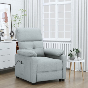 vidaXL Fauteuil elektrisch verstelbaar stof lichtgrijs