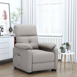 vidaXL Fauteuil verstelbaar elektrisch stof taupe