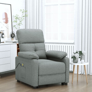 vidaXL Massagestoel elektrisch stof donkergrijs