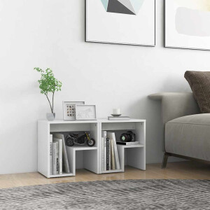 vidaXL Nachtkastjes 2 st 40x30x40 cm bewerkt hout wit