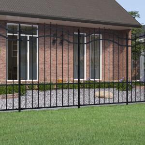 vidaXL Tuinhek Woerden met speerpunt zwart 240x150 cm staal
