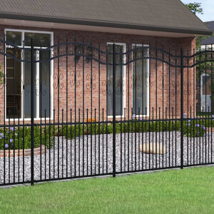 vidaXL Tuinhek Kampen met speerpunt zwart 240x175cm staal