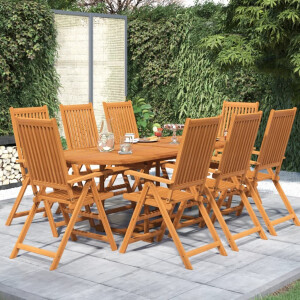 vidaXL 9-delige Tuinset massief acaciahout 160-240 cm