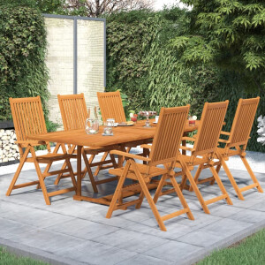 vidaXL 7-delige Tuinset massief acaciahout 160-240 cm