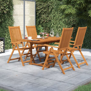 vidaXL 5-delige Tuinset massief acaciahout 120-170 cm