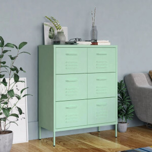 vidaXL Ladekast 80x35x101,5 cm staal mint