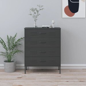 vidaXL Ladekast 80x35x101,5 cm staal antracietkleurig
