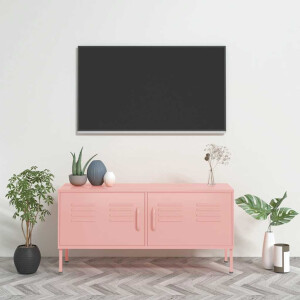 vidaXL Tv-meubel 105x35x50 cm staal roze