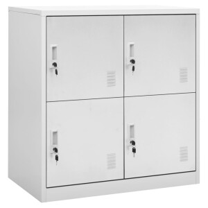 vidaXL Lockerkast 90x45x92,5 cm staal lichtgrijs