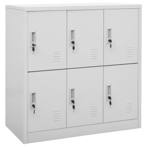 vidaXL Lockerkast 90x45x92,5 cm staal lichtgrijs