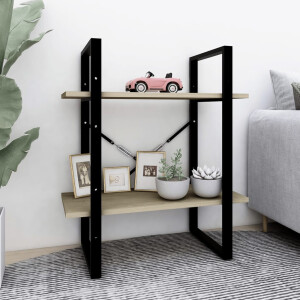 vidaXL Boekenkast met 2 schappen 60x30x70 cm bewerkt hout sonoma eiken