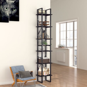 vidaXL Boekenkast met 6 schappen 40x30x210 cm bewerkt hout zwart