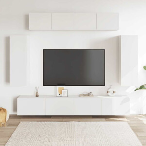 vidaXL 6-delige Tv-meubelset bewerkt hout wit