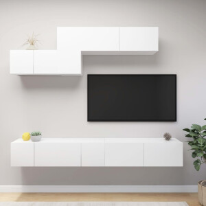 vidaXL 6-delige Tv-meubelset bewerkt hout wit