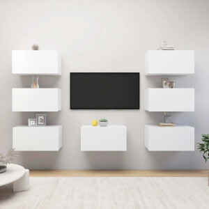 vidaXL Tv-meubelen 7 st 30,5x30x60 cm bewerkt hout wit