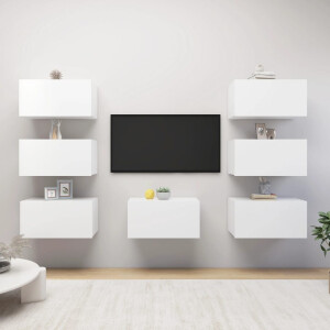 vidaXL Tv-meubelen 7 st 30,5x30x60 cm bewerkt hout wit