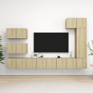 vidaXL 8-delige Tv-meubelset bewerkt hout sonoma eikenkleurig