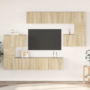 vidaXL 8-delige Tv-meubelset bewerkt hout sonoma eikenkleurig