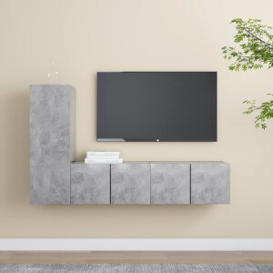 vidaXL 3-delige Tv-meubelset bewerkt hout betongrijs