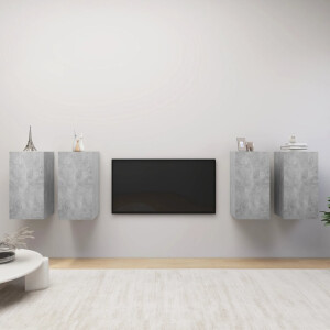 vidaXL Tv-meubelen 4 st 30,5x30x60 cm bewerkt hout betongrijs