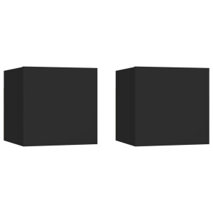 vidaXL Nachtkastjes 2 st 30,5x30x30 cm spaanplaat zwart