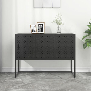 vidaXL Dressoir 105x35x75 cm staal zwart