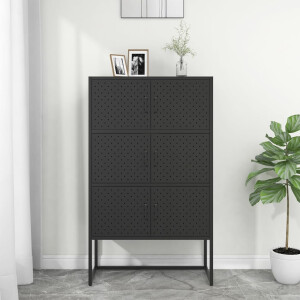 vidaXL Hoge kast 80x35x135 cm staal zwart