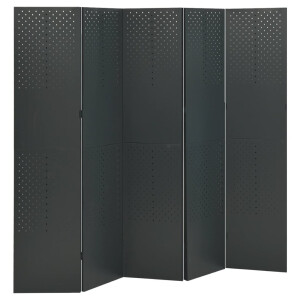 vidaXL Kamerscherm met 5 panelen 200x180 cm staal antracietkleurig