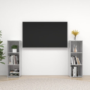 vidaXL Tv-meubelen 2 st 107x35x37 cm bewerkt houtbetongrijs