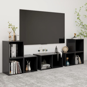 vidaXL 6-delige Tv-meubelset spaanplaat grijs