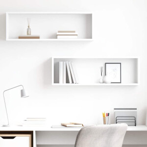 vidaXL Wandschappen kubus 2 st 80x15x26,5 cm bewerkt hout wit