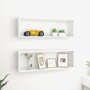vidaXL Wandschappen kubus 2 st 80x15x26,5 cm bewerkt hout wit